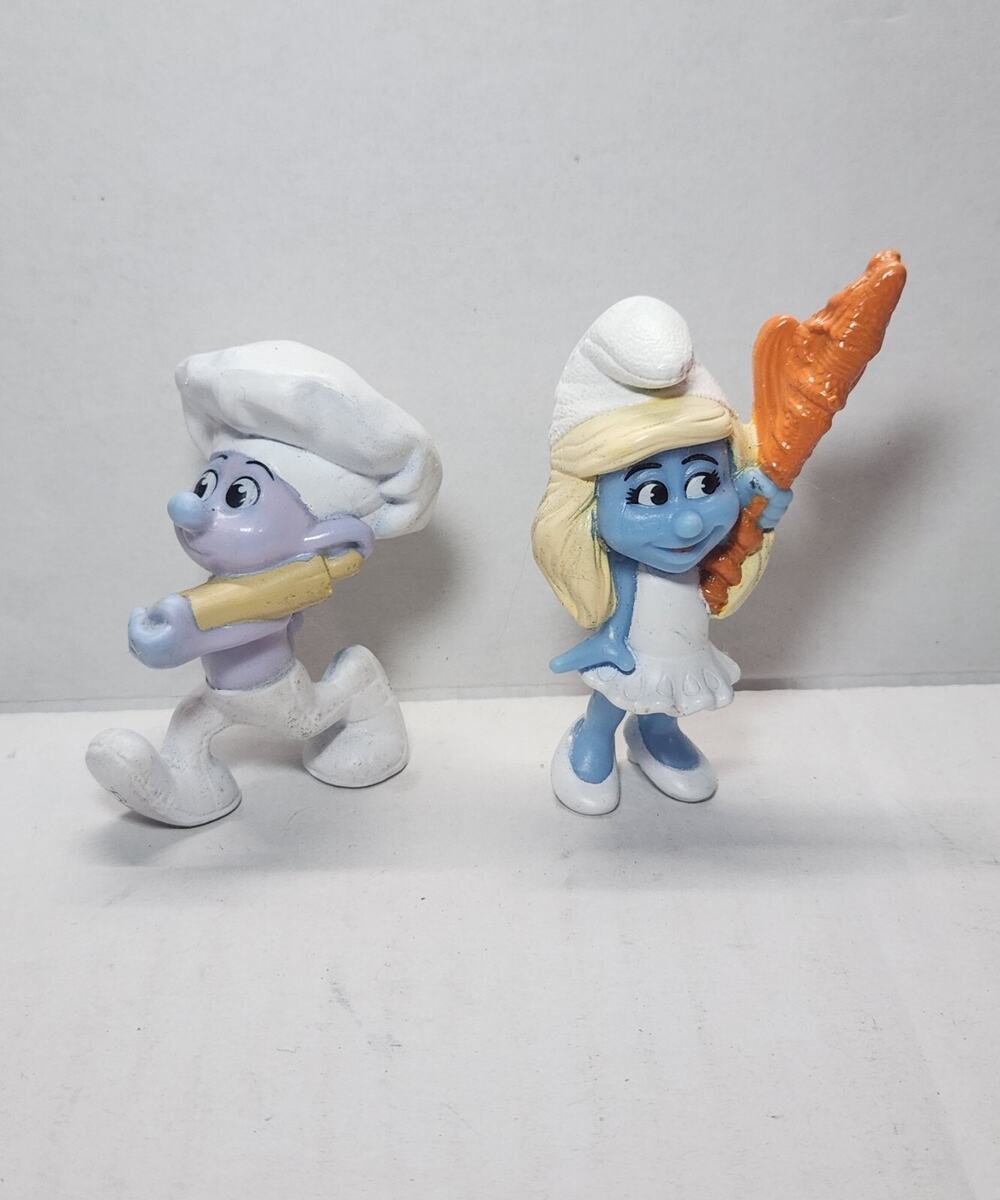2013 The Smurfs Lot Of 2 - SMURFETTE'S MAGIC WAND & BAKER SMURF McDonald's Toy